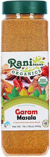 Rani Marca Auténtica de Productos Indios Orgánico Garam Masala (Mezcla de 7 Especias del Norte de la India) 16oz (1lb) 454g Frasco PET ~