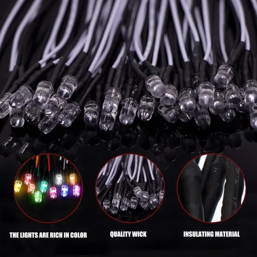 Vista 4 de 35 luces LED blancas precableadas de 0.197 in, diodos LED ultrabrillantes de 12 V y 0.197 in, resistencia integrada para proyectos de bricolaje