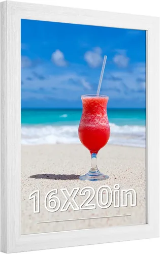 Vista 83 de Marco de 8 x 24 pulgadas de madera natural con veta rústica, marco de 24 x 8 pulgadas en color beige, marco para colgar pósteres de arte, marco de 8