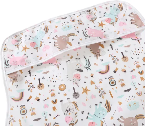 Vista 9 de Babero de manga, paquete de 5, baberos impermeables para bebé de 3 a 24 meses, fáciles de limpiar con toalla