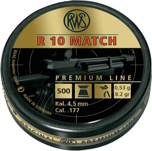 Vista 9 de RWS R10 Match Plus Premium Line .177 Caliber Pellet Gun Pellets, 100 Count (5 Boxes)