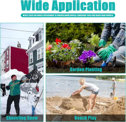 Vista 6 de MroMax Mango de agarre en D, 1-1/4 pulgadas de diámetro interior de 1.260 in, pala de nieve de PVC, mango de repuesto, accesorios de jardín