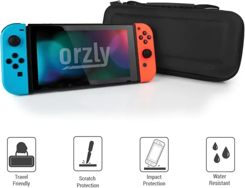 Vista 7 de Orzly Funda de transporte compatible con Nintendo Switch y la nueva consola OLED de Switch - Funda protectora de viaje portátil con bolsillos