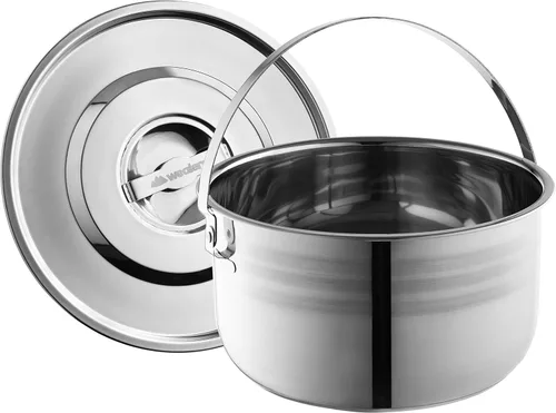 Vista 2 de Juego de utensilios de cocina para campamento, ollas y sartenes compactas de acero inoxidable para fogata Kit combinado con bolsa de viaje Juego