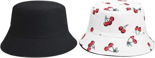 Vista 2 de Mashiaoyi Sombrero de pescador reversible de doble cara con estampado unisex
