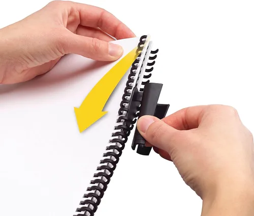 Vista 3 de Swingline GBC 2515662 ProClick Easy Edit Spines, 5/16 pulgadas de diámetro, capacidad de 45 hojas, negro, paquete de 25