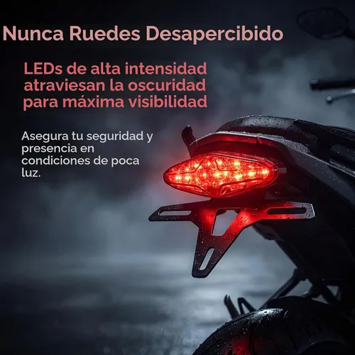 Vista 3 de Luz trasera universal de 15 ledes para motocicleta