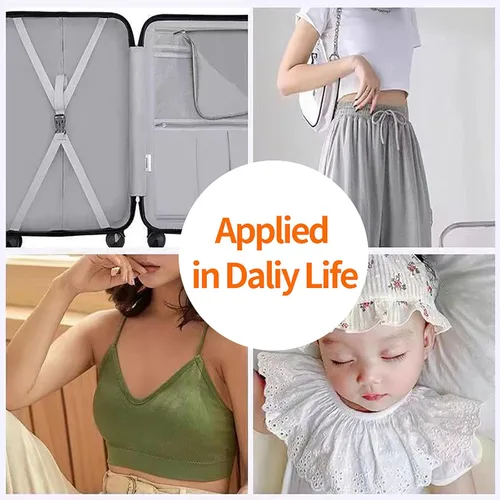 Vista 6 de XKDOUS Banda elástica para costura, 1/4 de pulgada, 40 yardas, bandas elásticas de punto blanco, cordón elástico alto para coser cintura