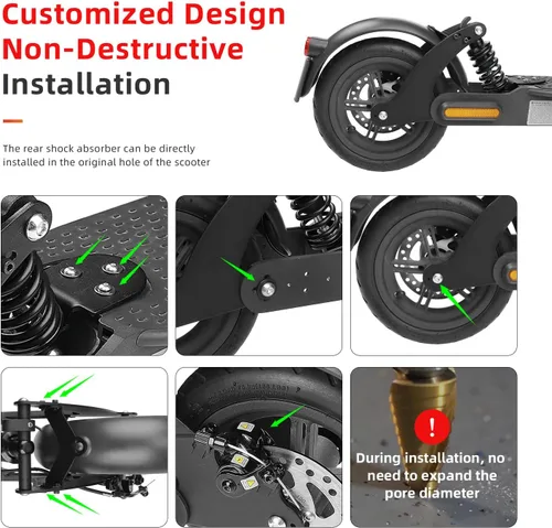 Vista 4 de ulip Kit de suspensión trasera scooter eléctrico amortiguador Fender luz trasera accesorios para Xiaomi M365 Pro Pro2 1S MI3 Essential Lite Scooter