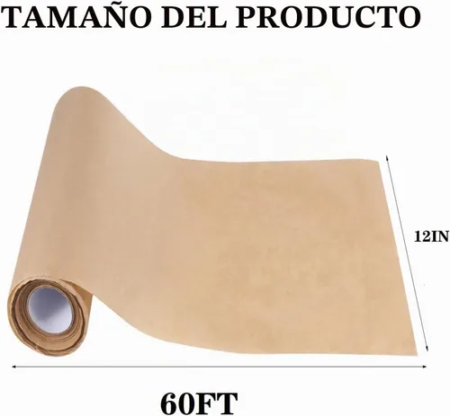 Vista 2 de Rollo de papel de carnicero marrón para ahumar carne, papel de envoltorio de grado alimenticio para barbacoa de color melocotón, sin cera, sin