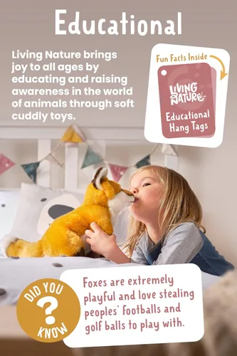 Vista 5 de Living Nature Brown Dutch Lop Eared Rabbit Stuffed Animal Fluffy Rabbit Animal Soft Toy for Kids 10 inches