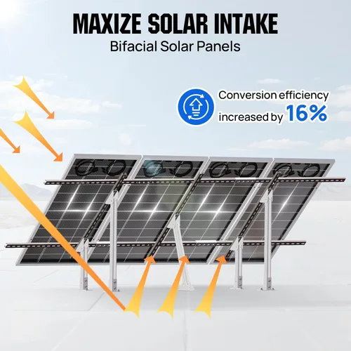 Vista 8 de ECO-WORTHY Sistema de soportes de montaje de panel solar ajustable de varias piezas para montaje en suelo solar mejorado para 4 piezas de 200 W/3