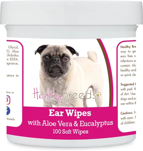 Vista 68 de Healthy Breeds Shih Tzu Toallitas de limpieza de oídos con aloe y eucalipto para perros, 100