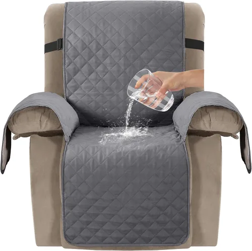 Vista 9 de Turquoize Funda reclinable 100% impermeable para ancianos, fundas reclinables antideslizantes para sillas reclinables de elevación eléctrica Marrón