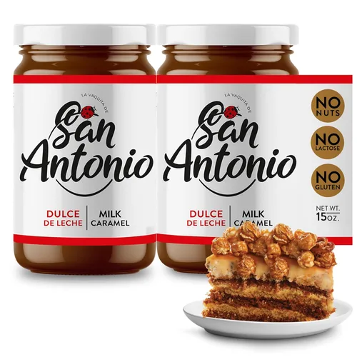 Vista 8 de San Antonio Dulce de Leche Classic Milk Caramel Spread - Relleno y coberturas de postres sin gluten y lactosa, ideal para helado, pasteles, café