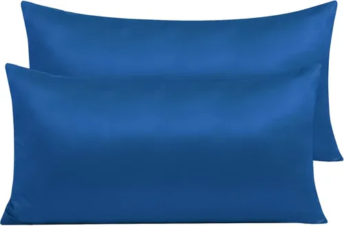 Vista 51 de NTBAY Fundas de almohada de satén con cremallera para cabello y piel, juego de 2 fundas de almohada estándar de lujo con cremallera oculta, 20 x 26