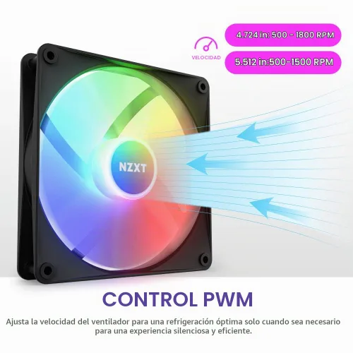 Vista 5 de F140RGB Core - Ventilador RGB de 5.512 in - Paquete doble con controlador RGB - Negro