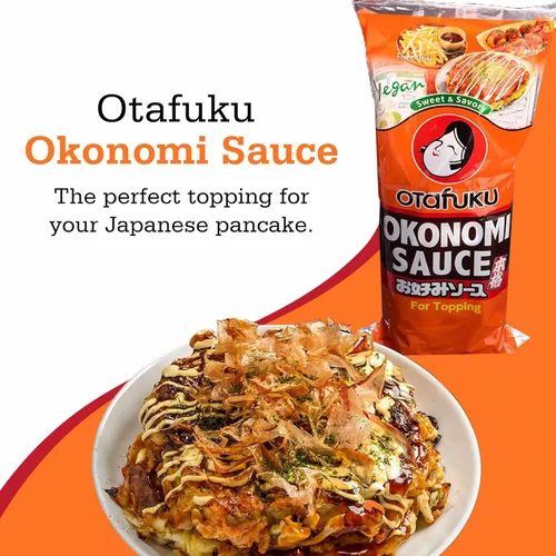 Vista 4 de Salsa Okonomi Otafuku, cobertura vegana japonesa para panqueques Okonomiyaki (17.6 onzas)