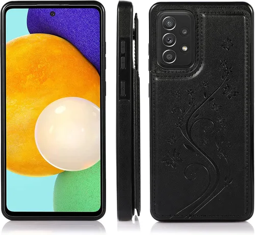 Vista 3 de Funda de teléfono para Samsung Galaxy A53 5G 2022 con protector de pantalla de vidrio templado, tarjetero/tarjetero/cartera, soporte para celda