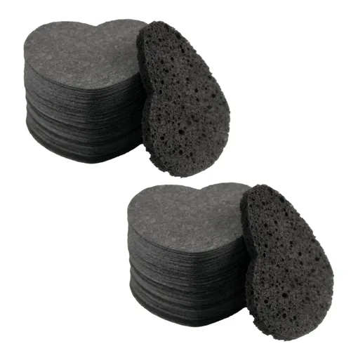 Vista 7 de 100 unidades de esponjas faciales comprimidas en forma de corazón de celulosa natural para esteticistas, esponjas profesionales cosméticas de spa