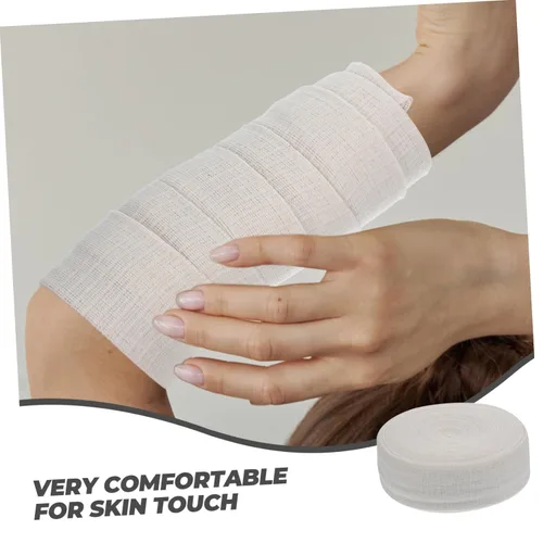 Vista 9 de 1 rollo de vendajes tubulares de algodón elástico para lesiones, para soporte de brazos y piernas, ligero y transpirable para atención