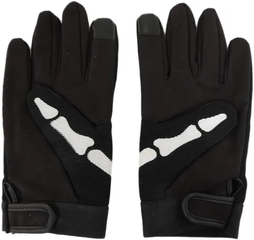 Vista 4 de Guantes de motociclista de esqueleto con calavera y hueso, talla XS