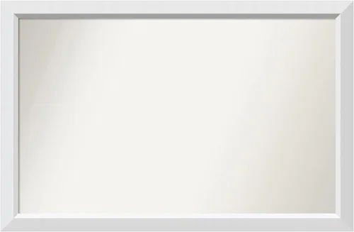 Vista 201 de Amanti Art White Bathroom Mirror for Over Sink, 36x48 Custom Made Flair Soft White Rectangle Vanity Mirror, Oversize Casual Wood Frame, Hangs