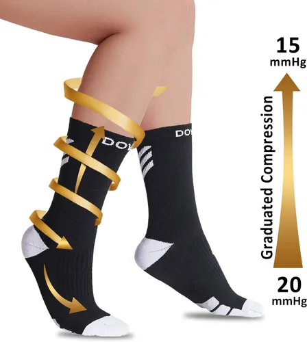 Vista 3 de Dovava Dri-tech Calcetines de compresión 15-20 mmHg (46 paquetes) Calcetines de secado rápido, deportivos para correr