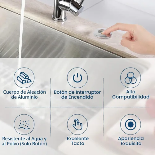 Vista 8 de Kit de interruptor de aire para eliminación de basura, interruptor de aire superior del fregadero con certificación UL para eliminación de residuos