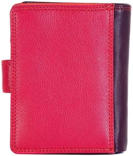 Vista 5 de VISCONTI RB40 Cartera y monedero de cuero suave pequeño multicolor para mujer, Rosa, Púrpura