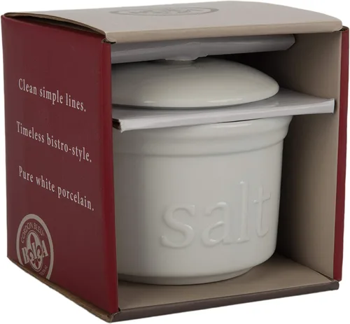 Vista 7 de BIA Cordon Bleu Caja de sal de 10 onzas con tapa, color blanco