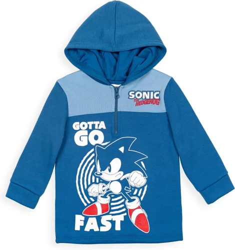 Vista 7 de SEGA Sonic the Hedgehog - Sudadera de forro polar con media cremallera para niños pequeños y grandes Negro