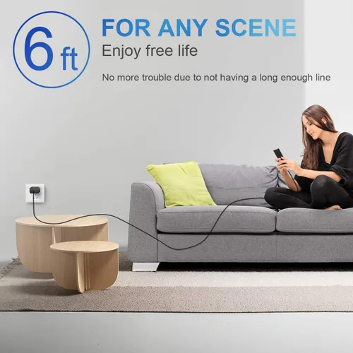 Vista 7 de Cargador para iPhone de carga rápida USB C, cargador tipo C, carga iPad con cable de carga C de 6 pies, compatible con iPhone14/14 Pro Negro