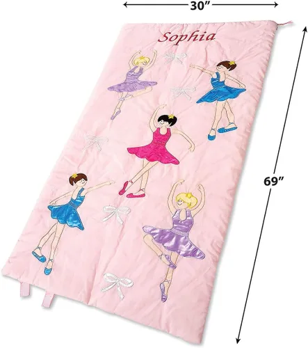 Vista 2 de Lillian Vernon Saco de dormir ligero personalizado para interiores, ropa de cama para niñas y niños, 30 x 60 pulgadas