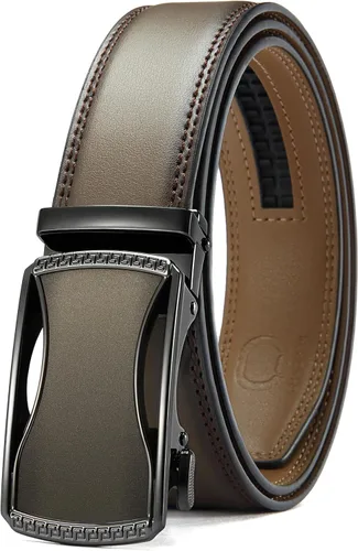 Vista 35 de CHAOREN Cinturón para hombre de cuero con trinquete - Ajuste personalizable, estilo sin esfuerzo (35 mm)