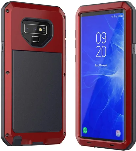 Vista 7 de Casa Carcasa de metal de aleación de aluminio compatible con Galaxy Note 9, a prueba de golpes, cuerpo completo, militar, resistente, de doble capa