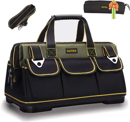Vista 8 de FASTECH Bolsa de herramientas de boca ancha de 15 pulgadas con base moldeada a prueba de agua, bolsa de herramientas de boca ancha, bolsa