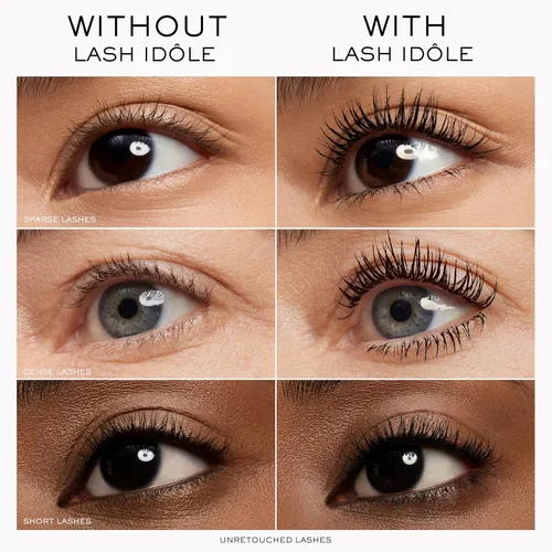 Vista 4 de Lancôme Lash Idôle - Máscara de pestañas para levantamiento de pestañas y volumen – Máscara negra para volumen instantáneo, longitud y elevación – a