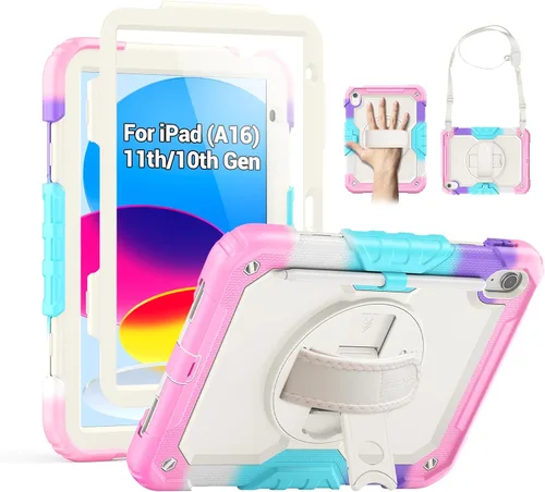 Vista 28 de SEYMAC Funda para iPad Air de 5ª/4ª generación de 10.9 pulgadas, Funda Protectora de Cuerpo Completo Resistente a Golpes con Protector de Pantalla