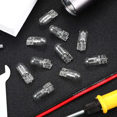 Vista 5 de Honoson 1/4 Base de cuña de bombilla de 12V 5W, bombilla de luz de criptón transparente para iluminación de paisaje, vehículo recreativo y gabinete