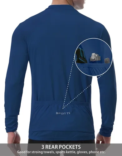 Vista 2 de Playera de mangas largas para ciclismo, para hombre. Remera para ciclismo, transpirable y de secado rápido.