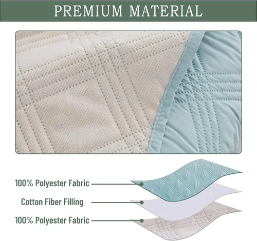 Vista 4 de Qubjus Funda de sofá de 2 plazas Revesible para sofá de 2 cojines, lavable, protector de muebles con correas elásticas para perros, mascotas, niños