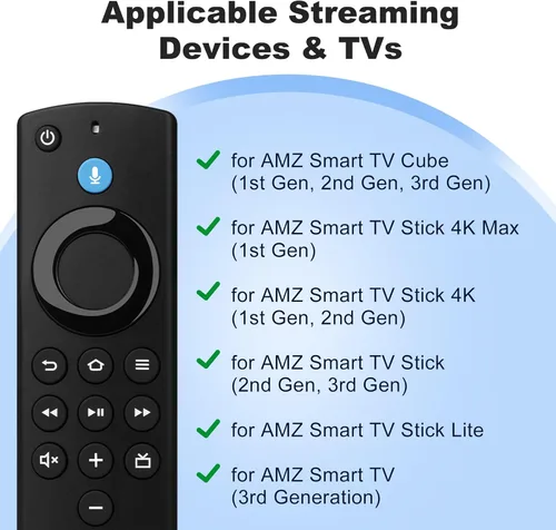 Vista 8 de Control remoto Firestick de repuesto compatible con Fire Smart TV Stick Lite/Stick 4K/Smart TV 3ª generación/cubo de TV
