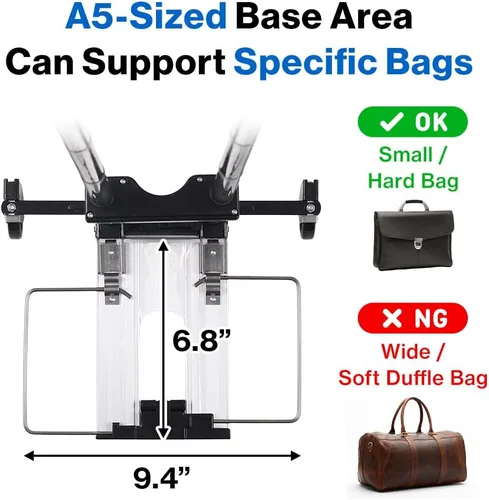 Vista 4 de Japard Carrito de transporte plegable, carrito de equipaje con 2 ruedas de una manera, compacto para carrito de viaje escolar con cuerda elástica