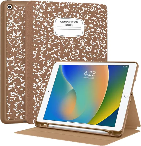Vista 10 de Supveco Funda para iPad de 9ª/8ª/7ª Generación 10.2 pulgadas (Modelo 2021/2020/2019) con Soporte para Lápiz, Funda Folio Premium con Soporte