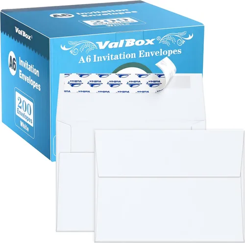 Vista 9 de ValBox 200 sobres de invitación tamaño A7, 5 x 7, sobres de papel kraft marrón de 120 g/m², autoadhesivos, para tarjetas de 5 x 7, para bodas