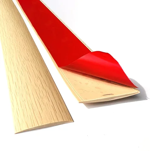 Vista 9 de Tira de transición de piso, tiras de cubierta de suelo de transición autoadhesivas, diseño de grano de madera cortable, tira divisora plana de piso