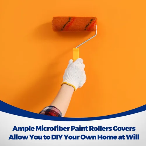 Vista 4 de Leumoi Juego de 200 piezas de mini rodillo de pintura de 4 pulgadas, para siesta de 1/2 pulgada, pequeñas cubiertas de rodillo de microfibra