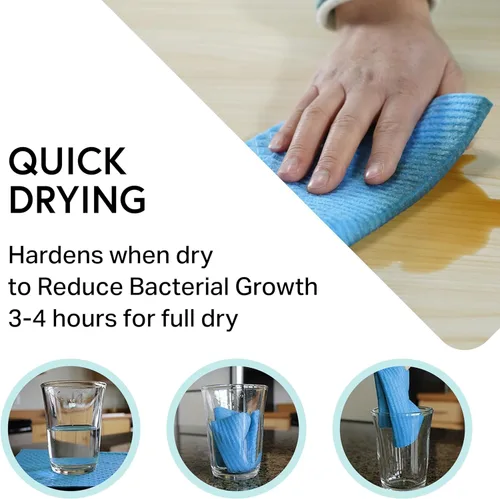 Vista 3 de Paños de esponja de celulosa sueca para platos, paquete de 10 paños de limpieza ecológicos, sin olor, reutilizables, para cocina, absorbente