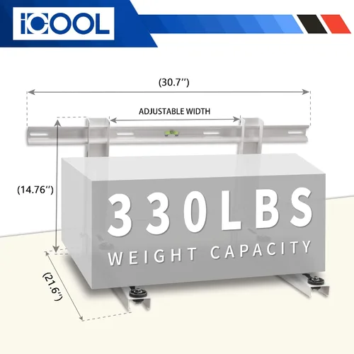 Vista 6 de Soporte de montaje en pared iCOOL Mini Split para aire acondicionado universal sin conductos de 9000-36000 BTU, bombas de calor, compresores y Blanco